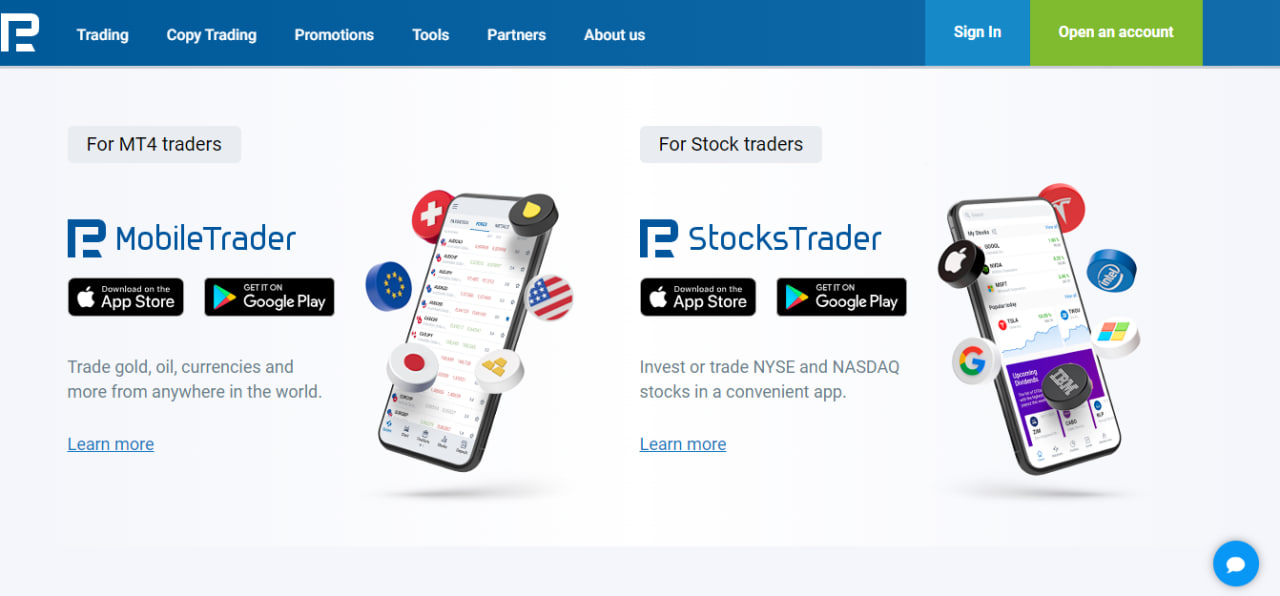 Roboforex website screenshot