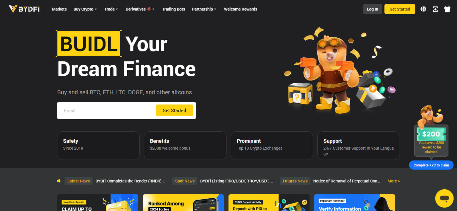 BYDFi website screenshot