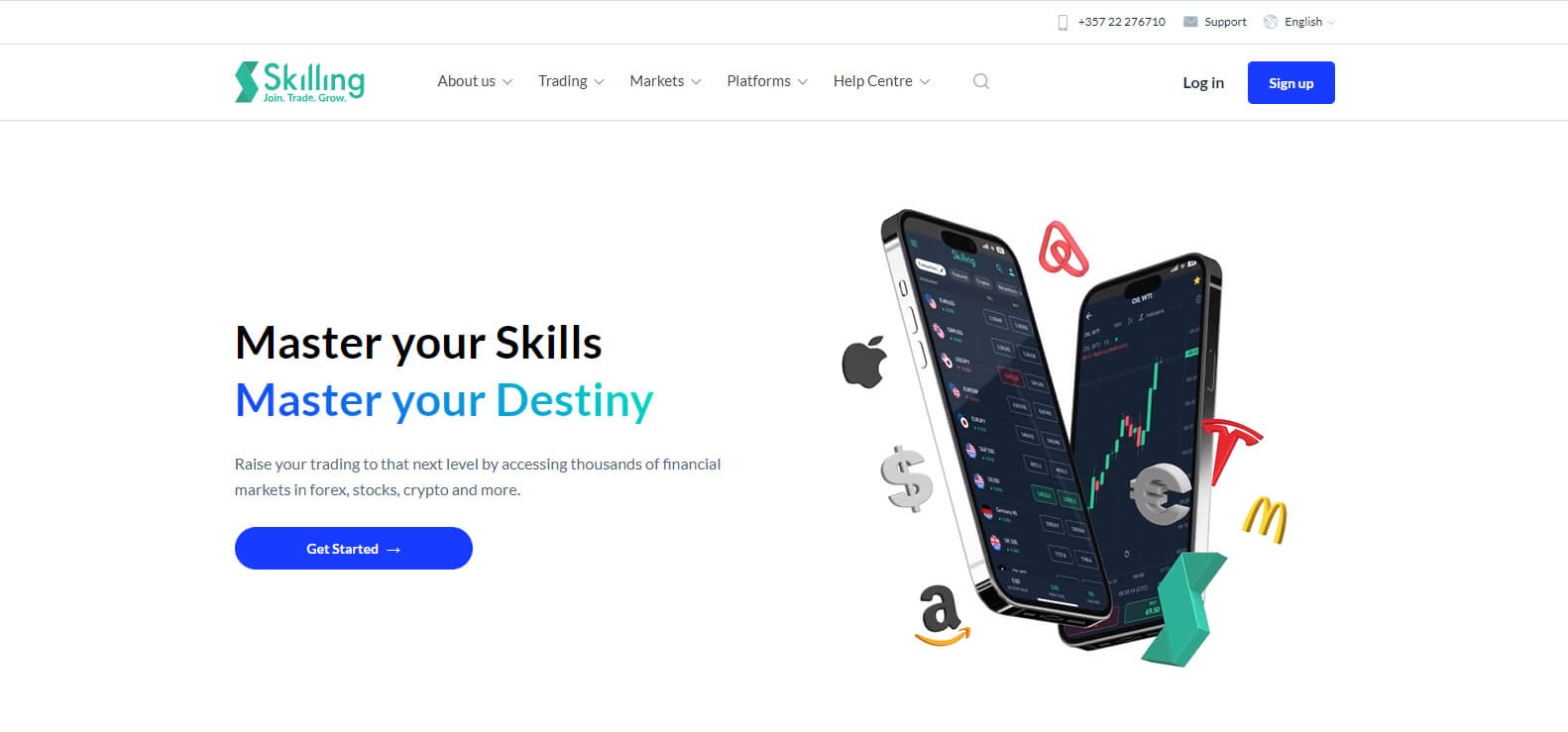 Skilling website screenshot