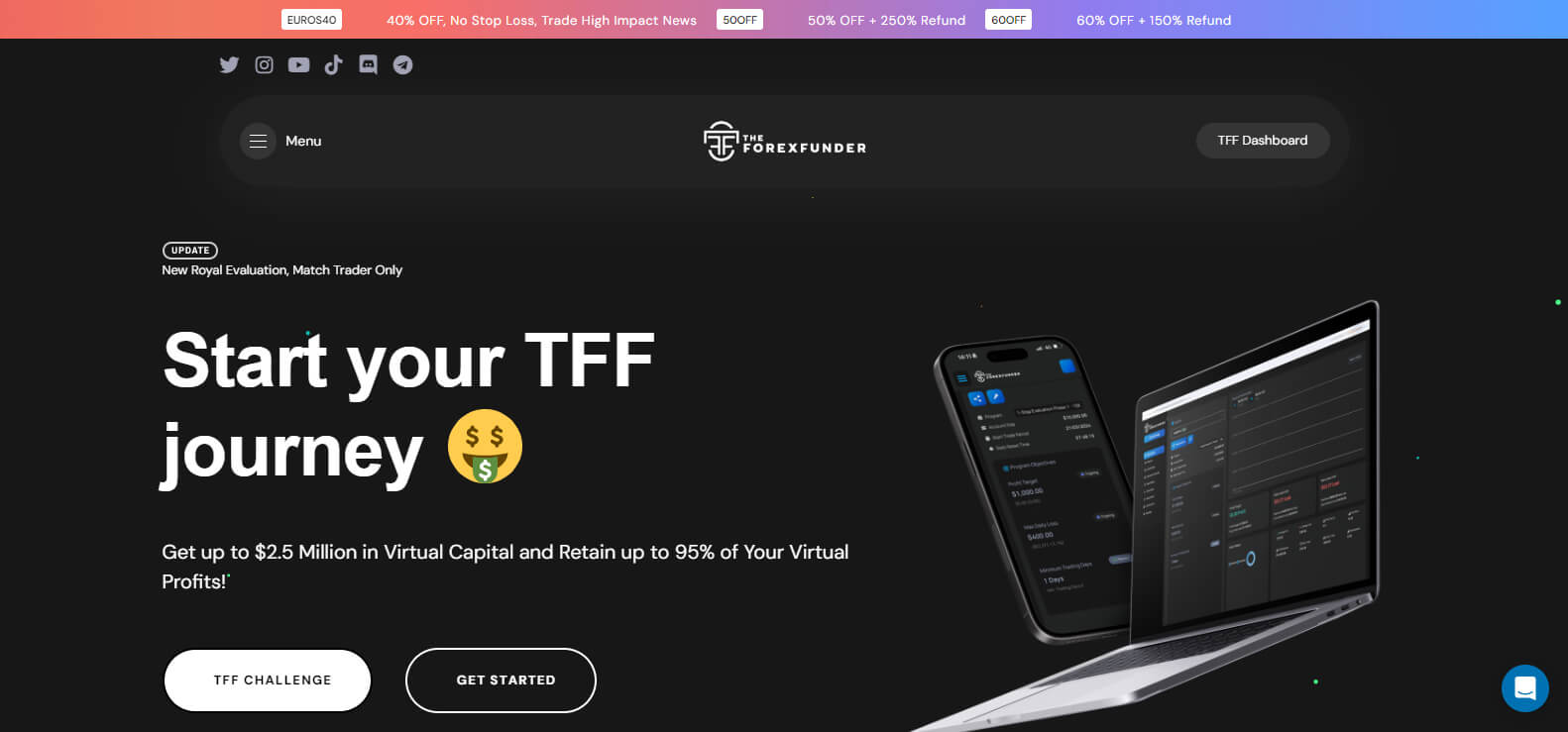 The Forex Funder website screenshot